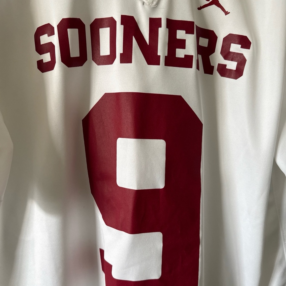 Men’s Nike Michael Hawkins Jr. #9 Oklahoma Sooners Football Jersey Sz L - RARE - Picture 2 of 6